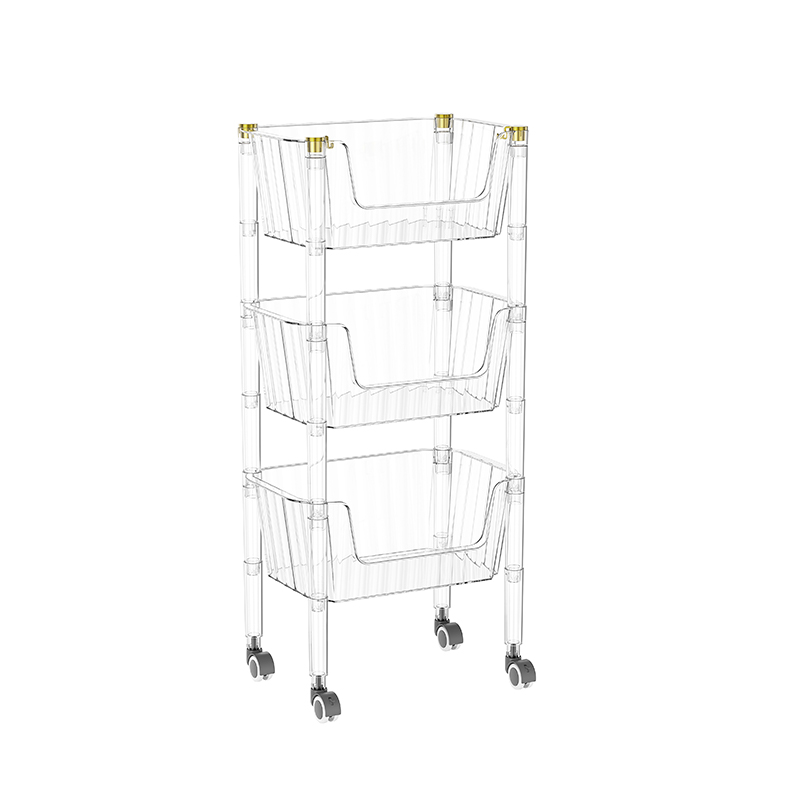 Clear 3-Drawer Utility Cart с колесами